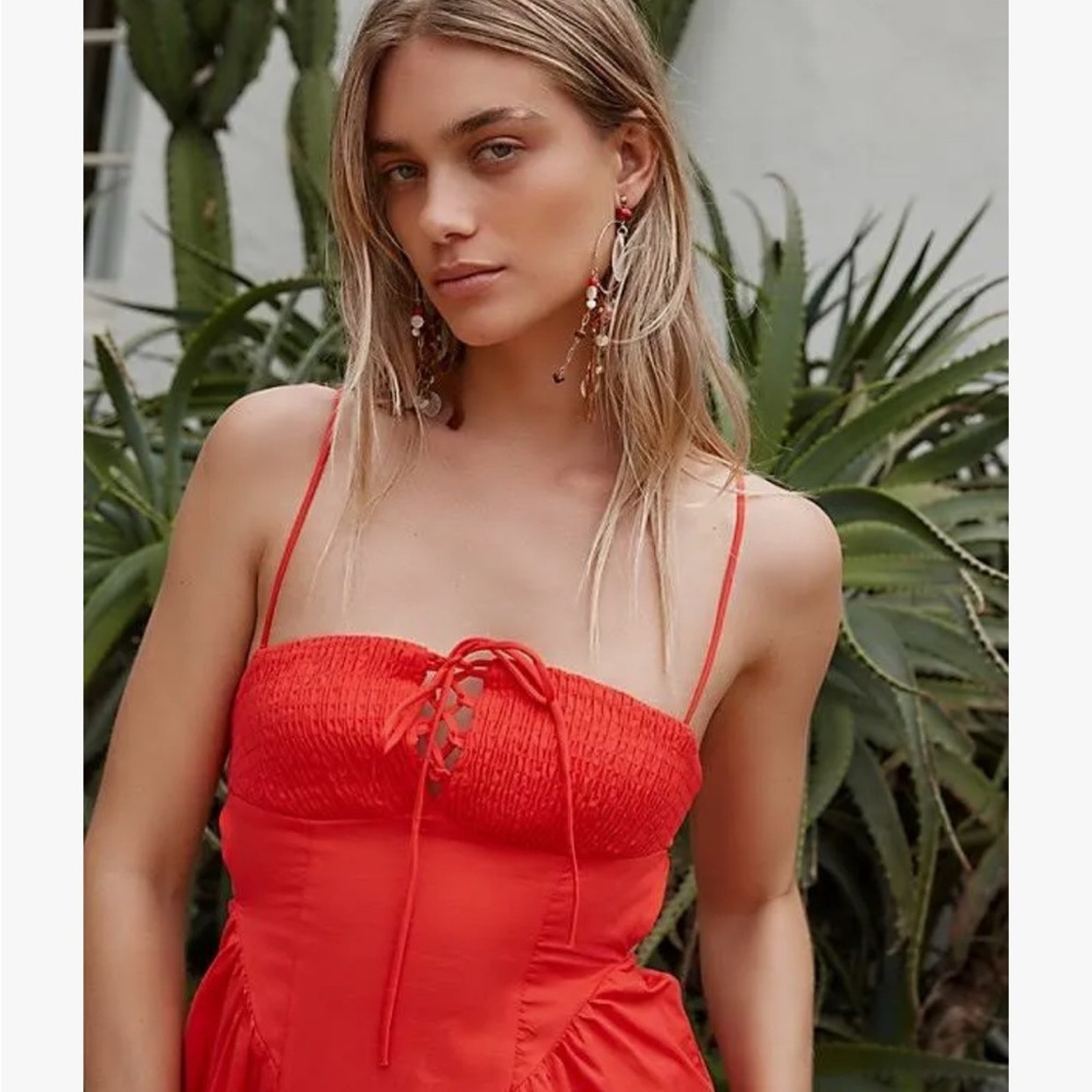 Free People Fifi Dress in Red - Picture 3 of 8